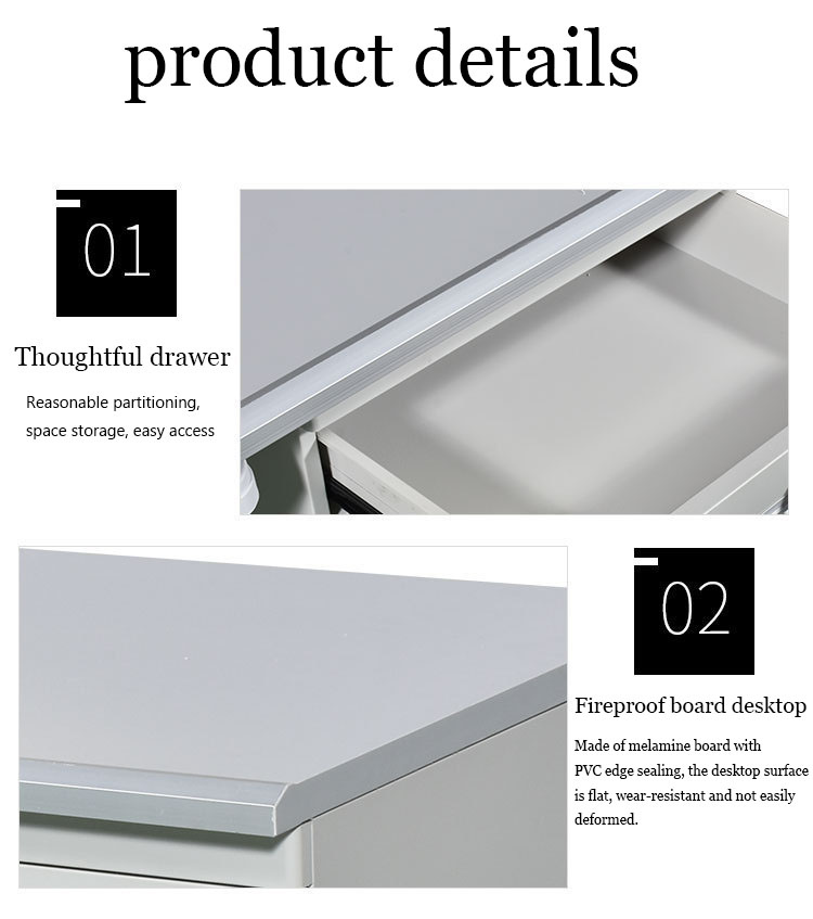 Steel Office Table with 6 Side Drawers 05