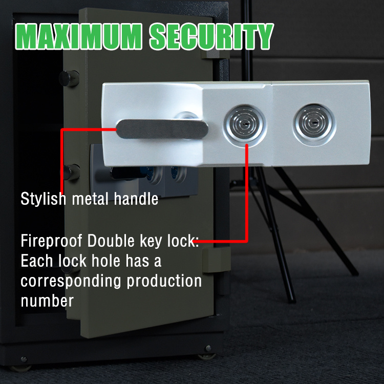 2 Lock Fire-proof Safe Box06