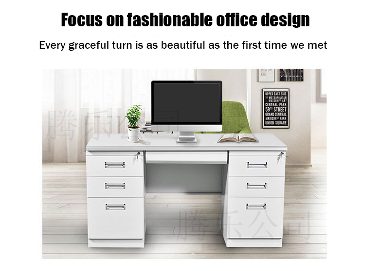 Steel Office Table with 6 Side Drawers 03