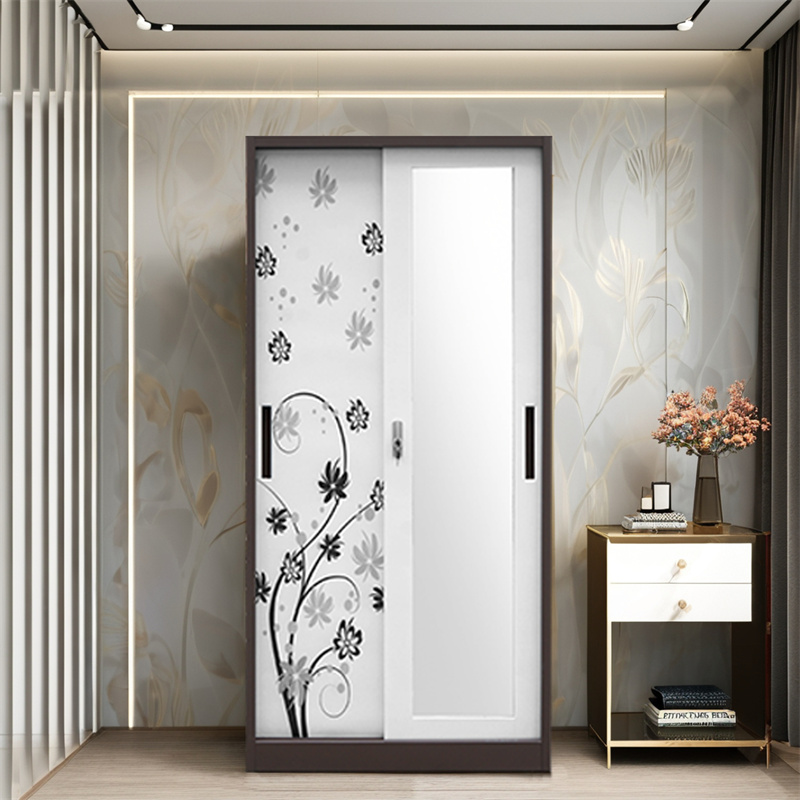 2 Sliding Doors Printed Steel Wardrobe with Mirror05.jpg