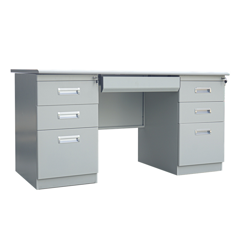 Steel Office Working Table with 6 Side Drawers