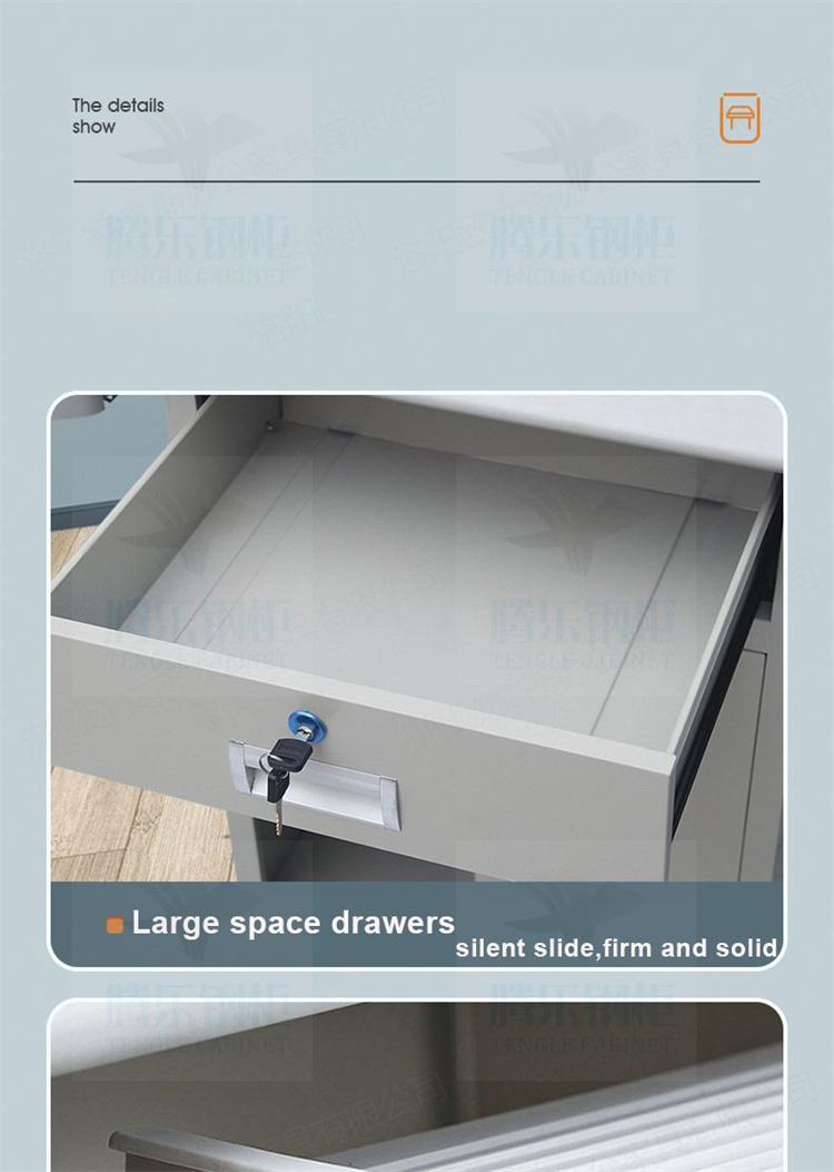 Steel Office Table with 6 Side Drawers 04