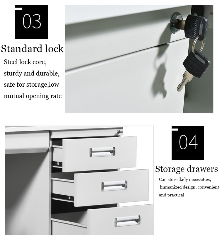 Steel Office Table with 6 Side Drawers 07